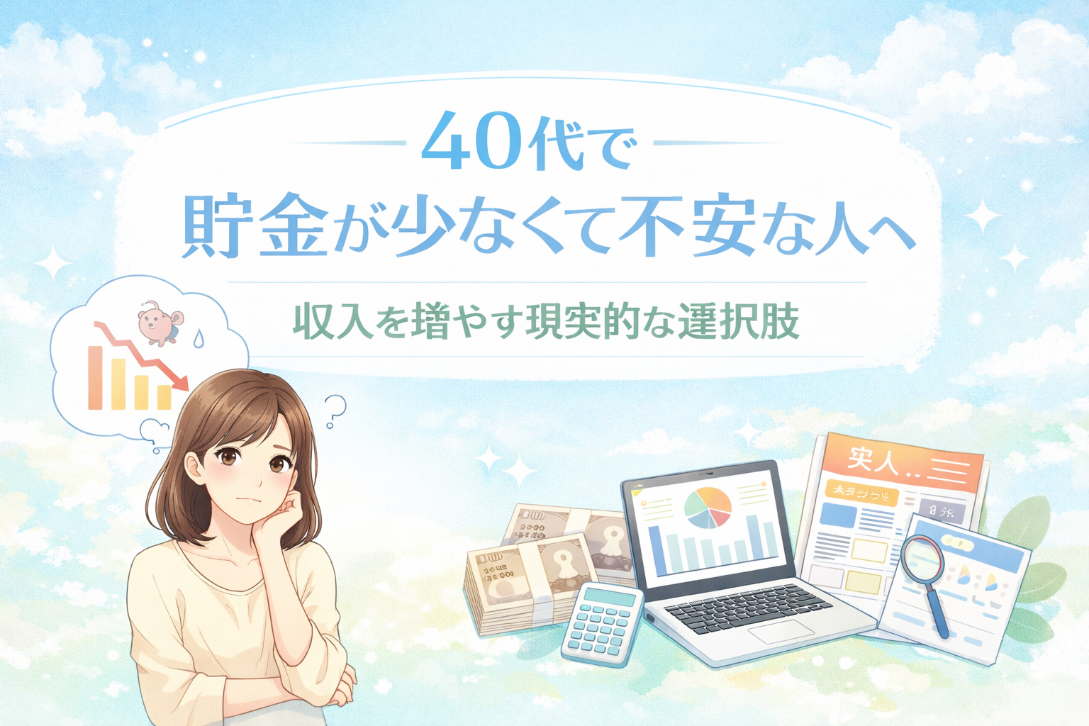 40代で貯金が少ない方へ収入を増やす現実的な選択肢を解説