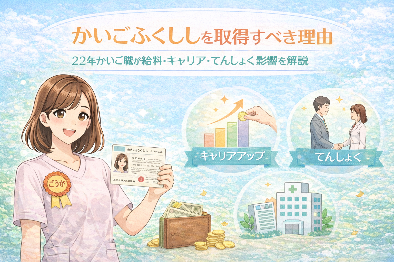 「介護福祉士を取得すべき理由を給料・転職・キャリアの観点から解説するイメージ」